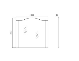 Дзеркало для ванної кімнати Аквародос Класик 2019 100х73,5 см білий АР000001082