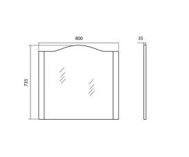 Дзеркало для ванної кімнати Аквародос Класик 2019 80х73,5 см білий АР000001084