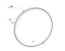 Зеркало для ванной Аквародос Лоренцо black D-70 sensor с LED-подсветкой золото АР000113281