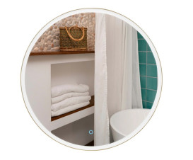 Зеркало для ванной Аквародос Лоренцо black D-70 sensor с LED-подсветкой золото АР000113281