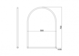 Зеркало для ванной Burlington 50х70 см с полукруглым верхом A9 GOL