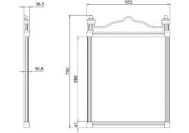Зеркало для ванной Burlington Georgian полированный алюминий T37 ALU