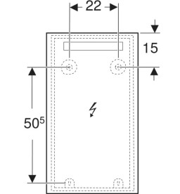 Дзеркало для ванної Geberit Option Basic Square 40х70 підсвічування зверху алюміній анодований 502.803.00.1