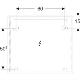 Зеркало для ванной Geberit Option Basic Square 80х70 подсветка сверху алюминий анодированный 502.807.00.1