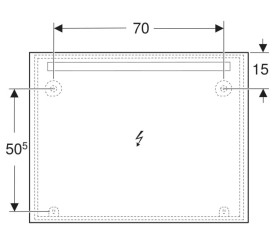 Дзеркало для ванної Geberit Option Basic Square 90х70 підсвічування зверху алюміній анодований 502.808.00.1