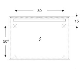 Зеркало для ванной Geberit Option Basic Square 100х70 подсветка сверху алюминий анодированный 502.809.00.1