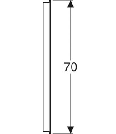 Зеркало для ванной Geberit Option Basic Square 100х70 подсветка сверху алюминий анодированный 502.809.00.1