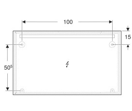 Дзеркало для ванної кімнати Geberit Option Basic Square 120х70 підсвічування зверху алюміній анодований 502.810.00.1
