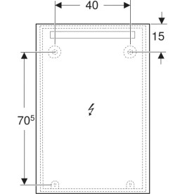 Дзеркало для ванної Geberit Option Basic Square 60х90 підсвічування зверху алюміній анодований 502.812.00.1