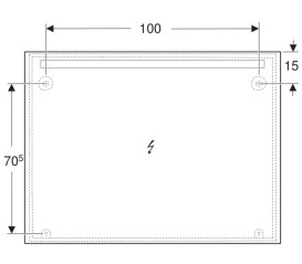 Дзеркало для ванної Geberit Option Basic Square 120х90 підсвічування зверху алюміній анодований 502.815.00.1