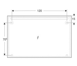 Зеркало для ванной Geberit Option Basic Square 140х90 подсветка сверху алюминий анодированный 502.816.00.1
