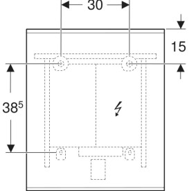 Зеркало для ванной Geberit Option Plus Square 60х70 с прямой и косвенной подсветкой черный матовый/алюминий анодированный 502.781.14.1