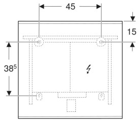 Зеркало для ванной Geberit Option Plus Square 75х70 с прямой и косвенной подсветкой алюминий анодированный 502.782.00.1