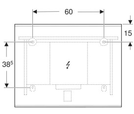 Зеркало для ванной Geberit Option Plus Square 90х70 с прямой и косвенной подсветкой черный матовый/алюминий анодированный 502.783.14.1