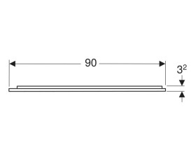 Зеркало для ванной Geberit Option Plus Square 90х70 с прямой и косвенной подсветкой черный матовый/алюминий анодированный 502.783.14.1