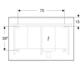 Зеркало для ванной Geberit Option Plus Square 105х70 с прямой и косвенной подсветкой черный матовый/алюминий анодированный 502.784.14.1