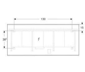Зеркало для ванной Geberit Option Plus Square 160х70 с прямой и косвенной подсветкой черный матовый/алюминий анодированный 502.787.14.1