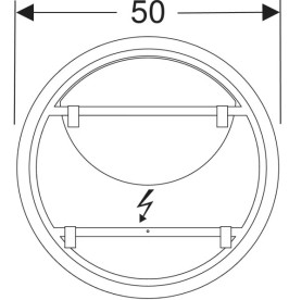 Зеркало для ванной Geberit Option Round ⌀50 см с прямой и косвенной подсветкой 502.796.00.1