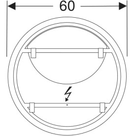 Зеркало для ванной Geberit Option Round ⌀60 см с прямой и косвенной подсветкой 502.797.00.1