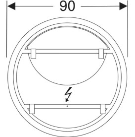 Зеркало для ванной Geberit Option Round ⌀90 см с прямой и косвенной подсветкой 502.799.00.1
