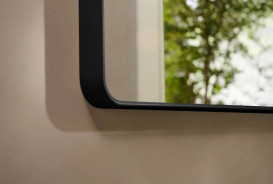 Дзеркало для ванної Hansgrohe Xarita Lite Q 36х70 см з горизонтальним LED-підсвічуванням чорний матовий 54955670