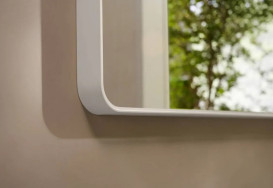 Зеркало для ванной Hansgrohe Xarita Lite Q 36х70 см с горизонтальной LED-подсветкой белый матовый 54955700