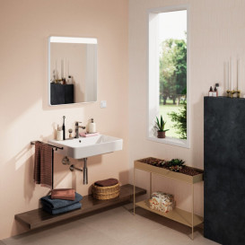 Зеркало для ванной Hansgrohe Xarita Lite Q 60х70 см с горизонтальной LED-подсветкой белый матовый 54957700