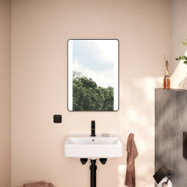 Зеркало для ванной Hansgrohe Xarita Lite Q 50х70 см с боковой LED-подсветкой черный матовый 54961670