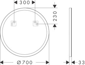 Зеркало для ванной Hansgrohe Xarita Lite S ⌀70 см с круговой LED-подсветкой белый матовый 54966700