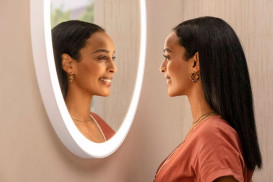 Зеркало для ванной Hansgrohe Xarita Lite S ⌀90 см с круговой LED-подсветкой белый матовый 54967700