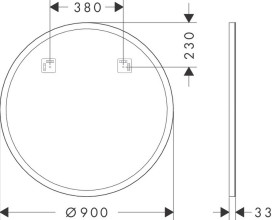 Зеркало для ванной Hansgrohe Xarita Lite S ⌀90 см с круговой LED-подсветкой белый матовый 54967700