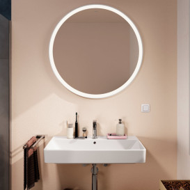 Зеркало для ванной Hansgrohe Xarita Lite S ⌀90 см с круговой LED-подсветкой белый матовый 54967700