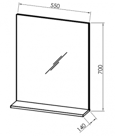 Дзеркало для ванної Kolpa-San Evelin OGE 55 55х70 см ДСП сірий 561990