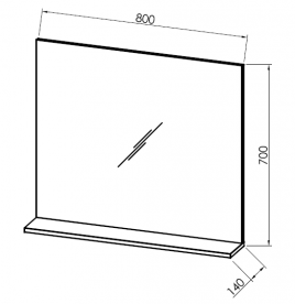 Дзеркало для ванної Kolpa-San Evelin OGE 80 80х70 см ДСП сірий 573950