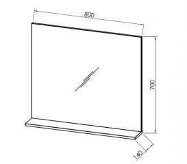 Зеркало для ванной Kolpa-San Lana OGL 80 80х70 см ДСП серый 529020