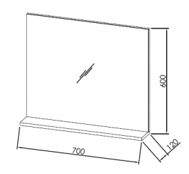 Зеркало для ванной Kolpa-San Viva OGV 70 70х60 см ДСП красный 505610