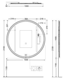 Дзеркало для ванної кімнати Kludi Luma ⌀100 см з підсвічуванням 17SP0300