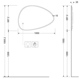 Зеркало для ванной комнаты Kludi Luma 100х69 см с подсветкой 17SP0900