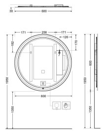 Дзеркало для ванної кімнати Kludi Luma ⌀60 см з підсвічуванням 17SP0100