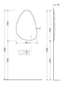 Зеркало для ванной комнаты Kludi Luma 69х100 см с подсветкой 17SP0910