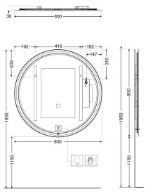 Дзеркало для ванної кімнати Kludi Luma ⌀80 см з підсвічуванням 17SP0200