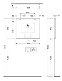 Зеркало для ванной комнаты Kludi Luma 80х68,2 см с подсветкой 17SP0600