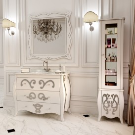 Зеркало для ванной Marsan Arlette 100х85 см белый/серебро Arlette100х85silver