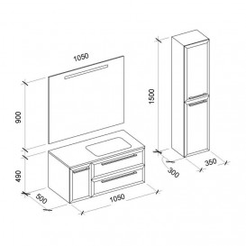 Зеркало для ванной Marsan Aurore 90х105 с LED подсветкой Aurore90x105LED