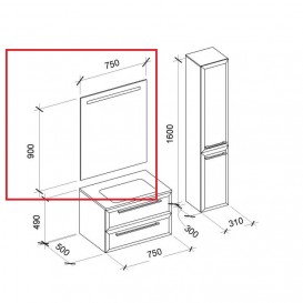 Зеркало для ванной Marsan Aurore 90х75 с LED подсветкой Aurore90x75LED