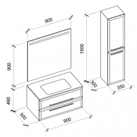 Дзеркало для ванної Marsan Aurore 90х90 з LED підсвічуванням Aurore90x90LED