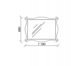 Дзеркало для ванної Marsan Bernarde 88х118 білий/золото Bernarde88х118gold