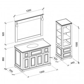 Зеркало для ванной Marsan Desiree 92х120 см венге Desiree92х120