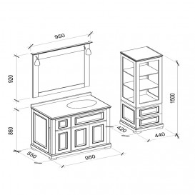 Дзеркало для ванної Marsan Desiree 92х95 см венге Desiree92х95