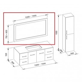 Дзеркало для ванної Marsan Gabrielle 80x120 універсальне білий Gabrielle80x120белий